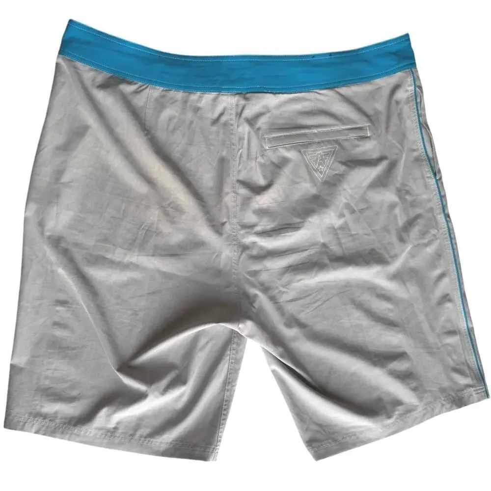 American Fighter Mens 38 Grey/Blue Swim Trunks Lining